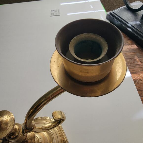 Elegant Vintage Brass Double Arm Candle Holder – Classic Candelabra Decor - Picture 7 of 10